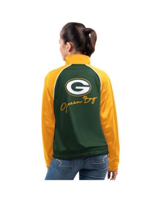 Women's Green Green Bay Packers Replay Full-Zip Track Jacket