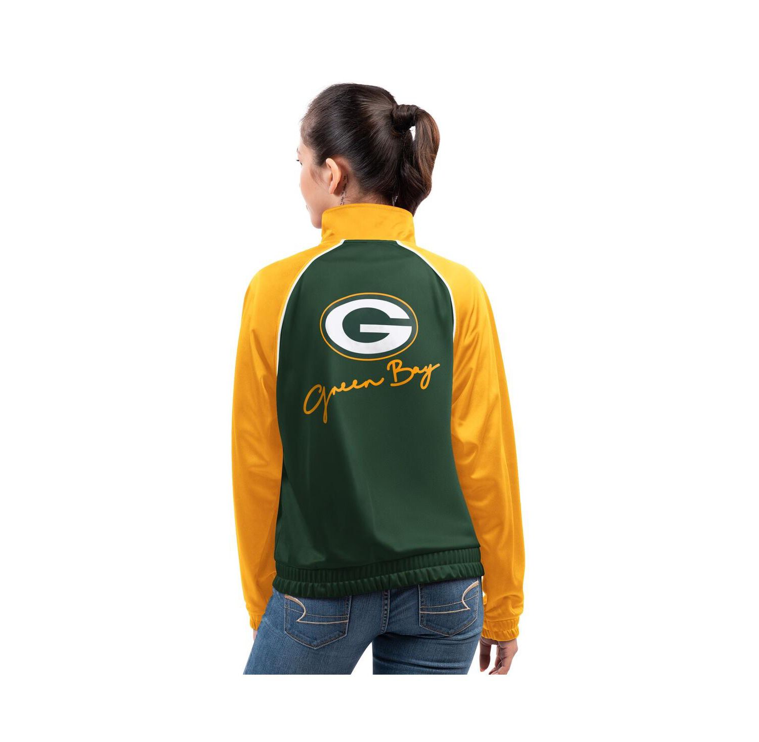 Women's Green Green Bay Packers Replay Full-Zip Track Jacket