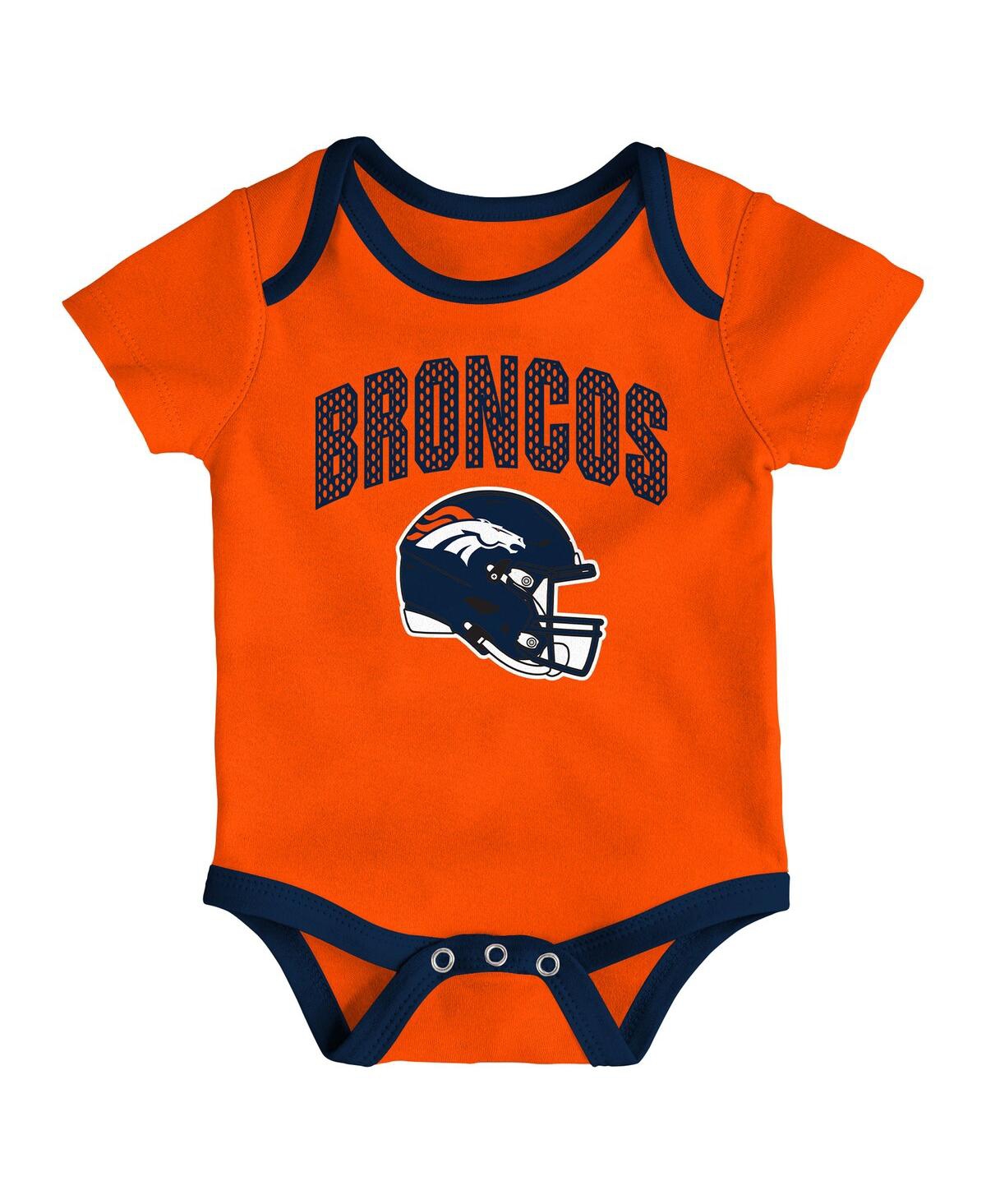 Outerstuff Baby Boys And Girls 3-piece Denver Broncos All Day Play Bodysuit Set In Red