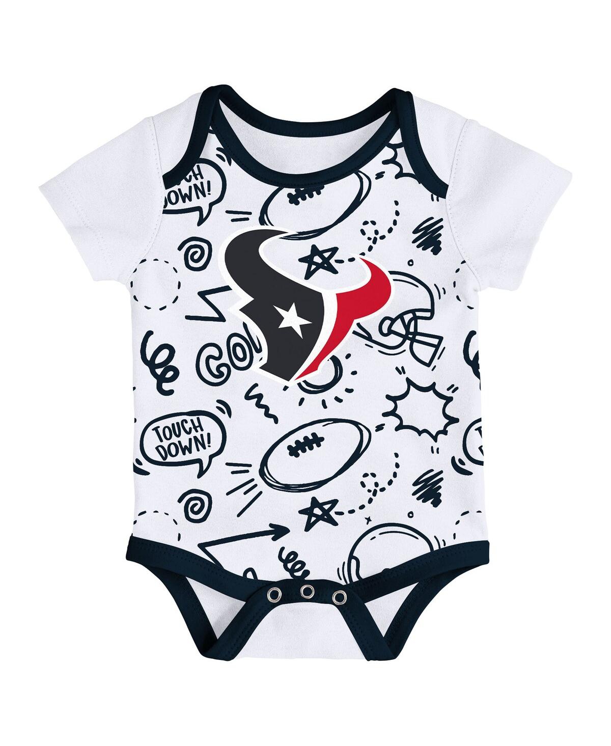 Outerstuff Baby Boys And Girls 3-piece Houston Texans All Day Play Bodysuit Set In Red