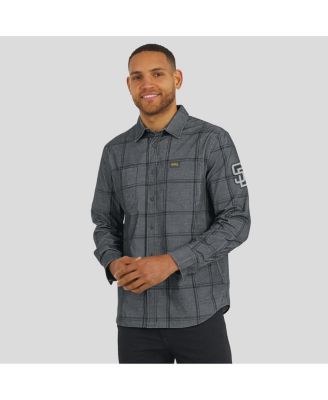 Men's Darius Rucker Collection by Fanatics Gray San Diego Padres Thin Wale Corduroy Plaid Button Up Shirt