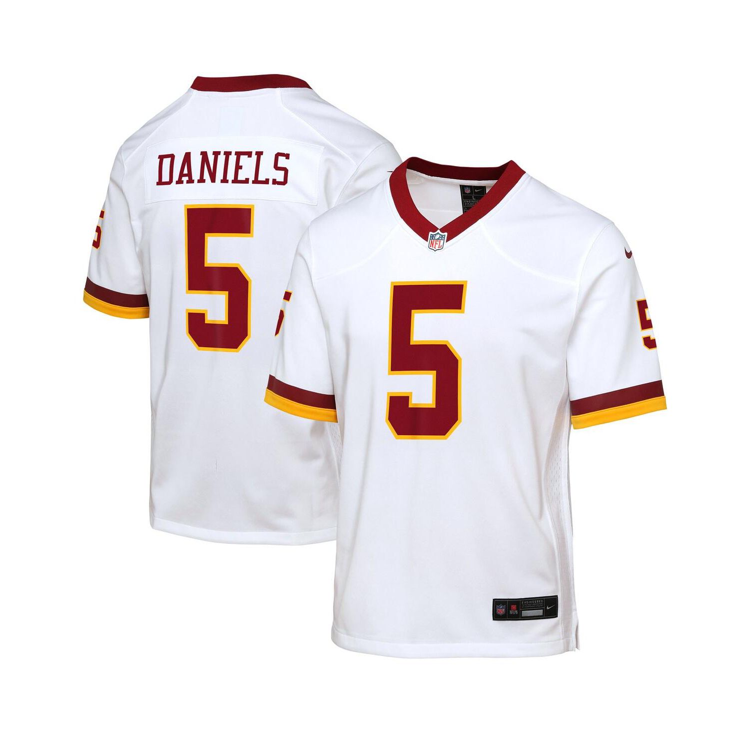 Big Boys and Girls Jayden Daniels White Washington Commanders Game Super Bowl Era Jersey