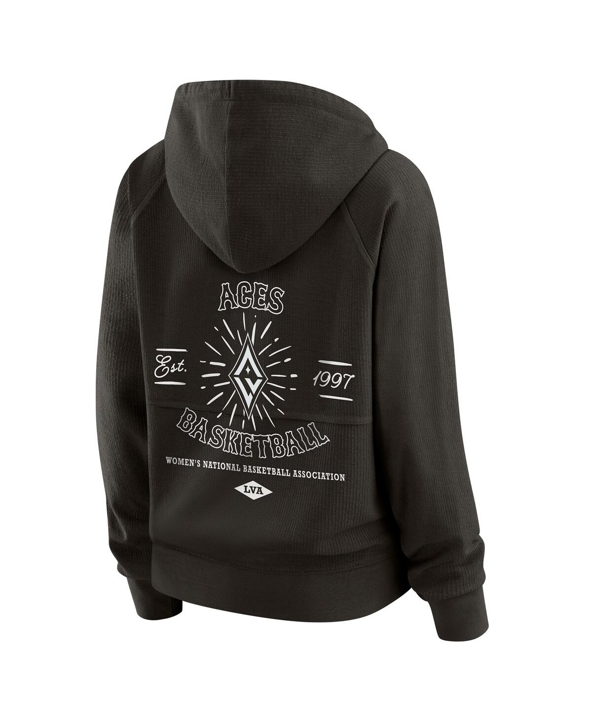 Wear By Erin Andrews Women'sblack Las Vegas Aces Vintage Full-zip Raglan Hoodie In Black