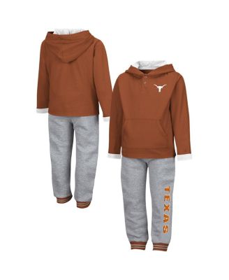 Colosseum - Toddler 2-Piece Texas Orange/Heather Gray Texas Longhorns Poppies Hoodie and Sweatpants Set