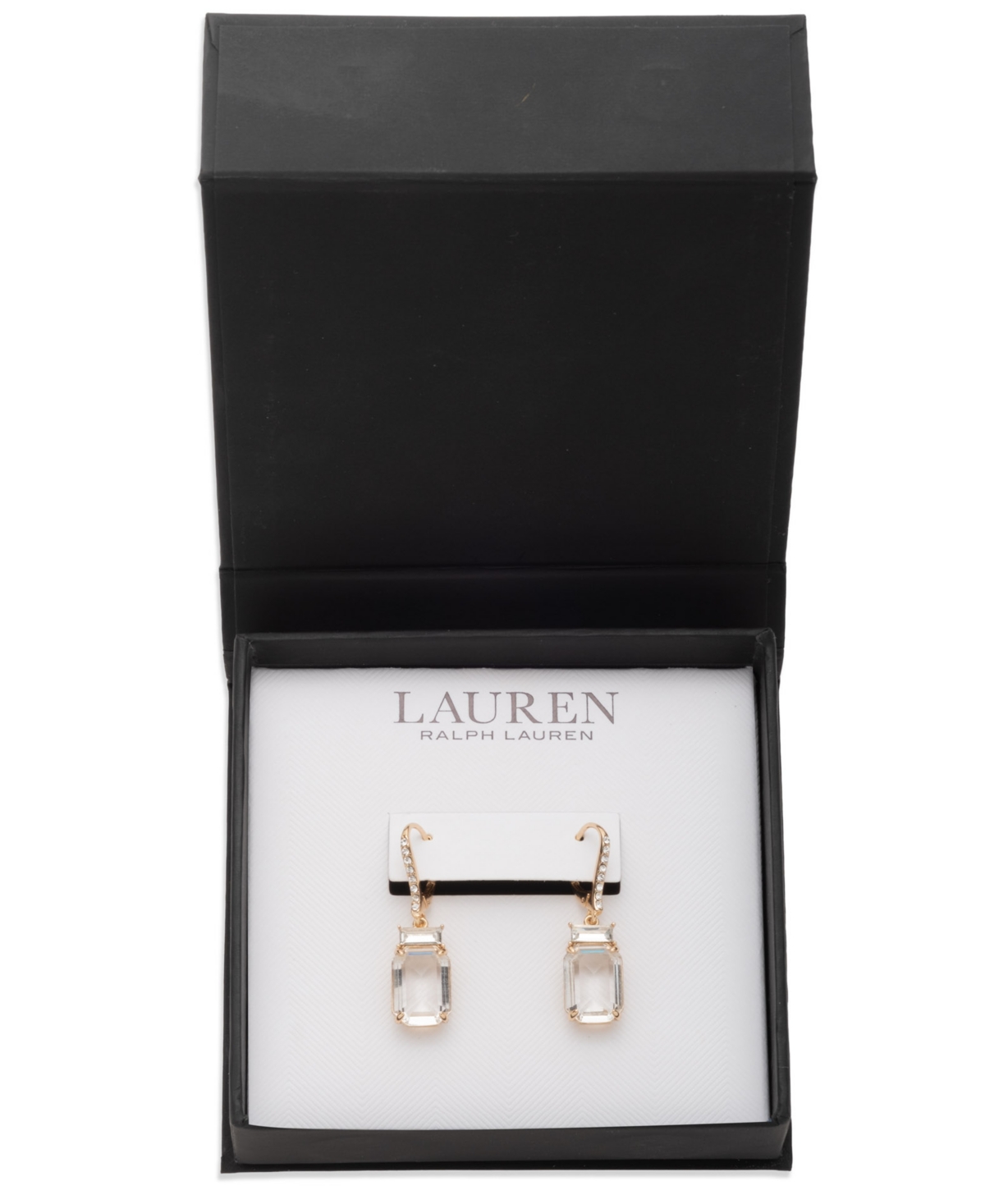 Ralph Lauren Glass Stone Drop Earrings In Gold