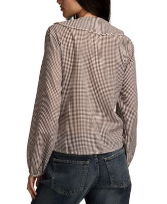 Women's Gingham Peter Pan Collar Top