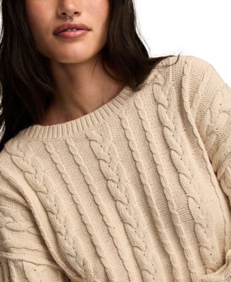 Women's Cable Knit Crew Neck Sweater