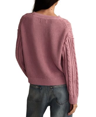 Women's Cable Knit Crew Neck Sweater