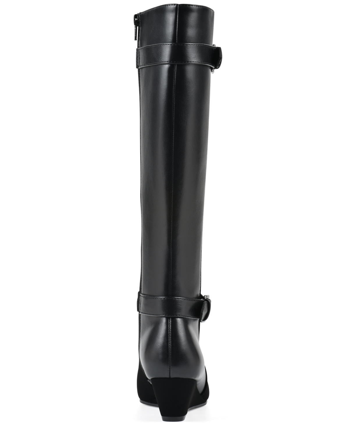 White Mountain Women's Cheers Tall Shaft Wide Calf Wedge Boot In Black