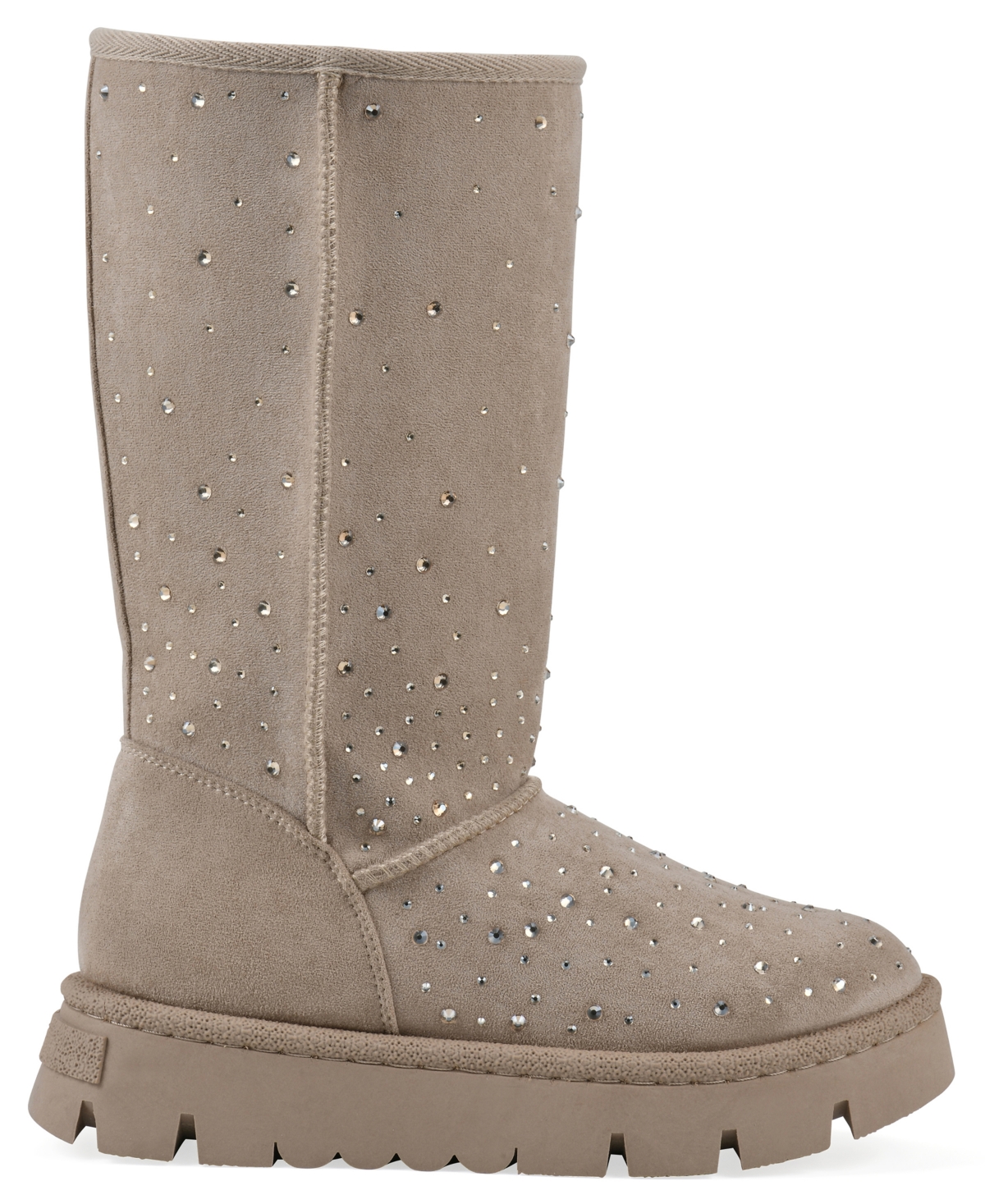 White Mountain Women's Tripp Faux Fur Tall Shaft Boot In Gray
