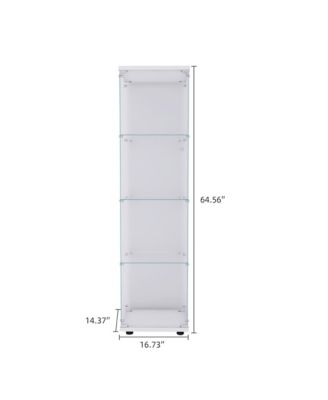 Glass Display Case Cabinet with Tempered Glass Doors Large Capacity and Safe Installation