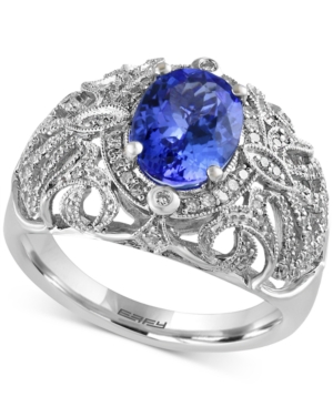 image of Tanzanite Royale by Effy Tanzanite (1-3/4 ct. t.w.) and Diamond (1/3 ct. t.w.) Ring in 14k White Gold