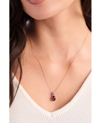 Raspberry Rhodolite&reg; (2-1/4 ct. t.w.), Pink Sapphire Ombr&eacute; (1/3 ct. t.w.) & White Sapphire (1/20 ct. t.w.) Pendant Necklace in 14k Rose Gold, 20"