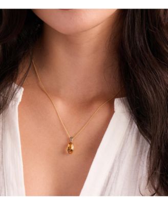 Chocolatier&reg; Cinnamon Citrine&reg; (2-1/2 ct. t.w.) & Chocolate Diamond&reg; (1/20 ct. t.w.) Pendant Necklace in 14k Yellow Gold, 20"