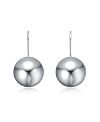 Ball Drop Earrings in White Gold Plated or 14K Gold Plated