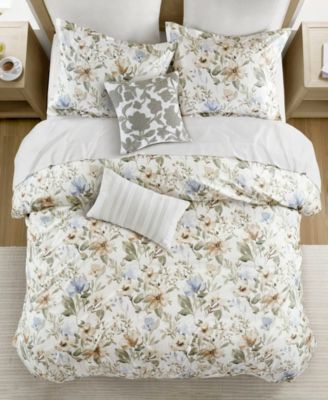 Herbal Print 5-Pc. Duvet Cover Set, Full/Queen