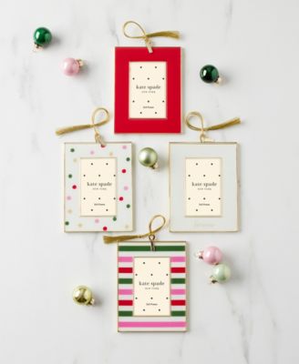 Kate Spade Be Jolly Mini Frame Ornament, stripe