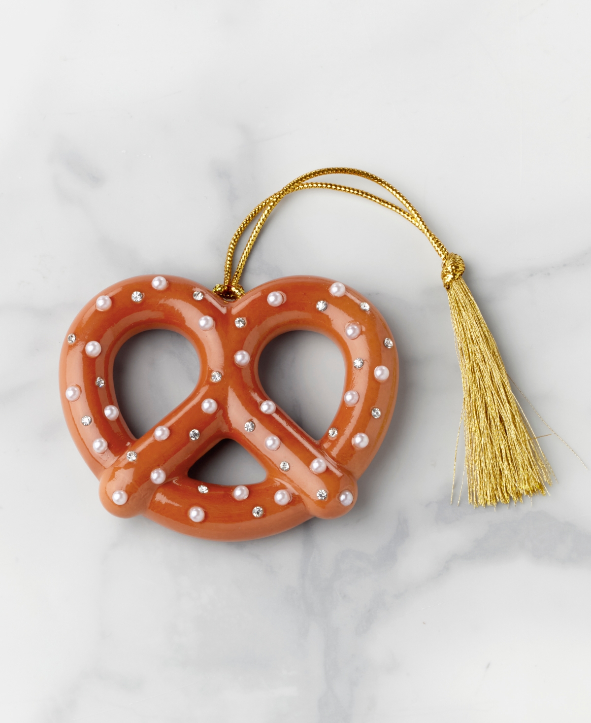 Kate Spade Be Jolly Pretzel Ornament In Brown