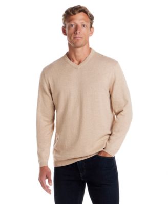 Men's Cotton Cashmere Holiday V-Neck Sweater