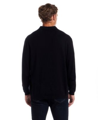 Men's Cotton Cashmere Long Sleeve Polo Sweater