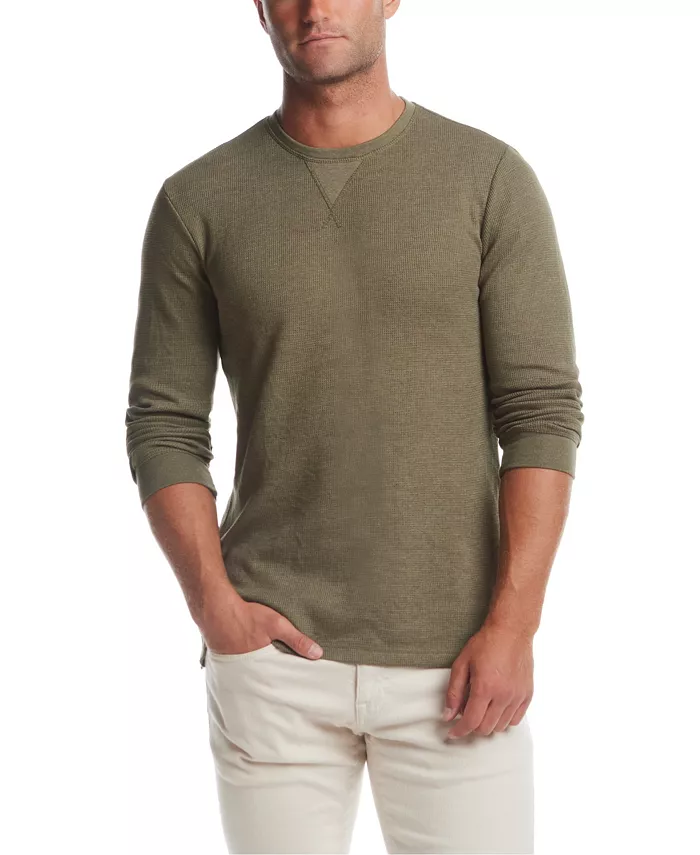 Men's Long Sleeve Textured Waffle Crewneck T-Shirt - thumbnail 9