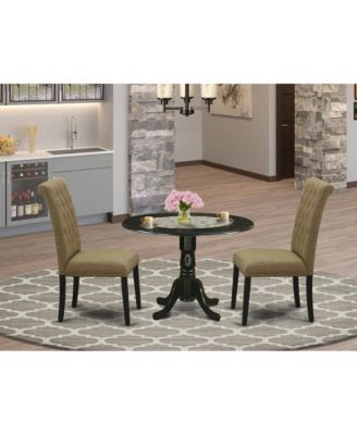 3-piece Mid-century Dining Table and 2 Button-tufted Dining Chairs Dining Room Set