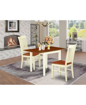 3- piece  hardwood high-quality buttermilk and cherry finish Dining Room Set