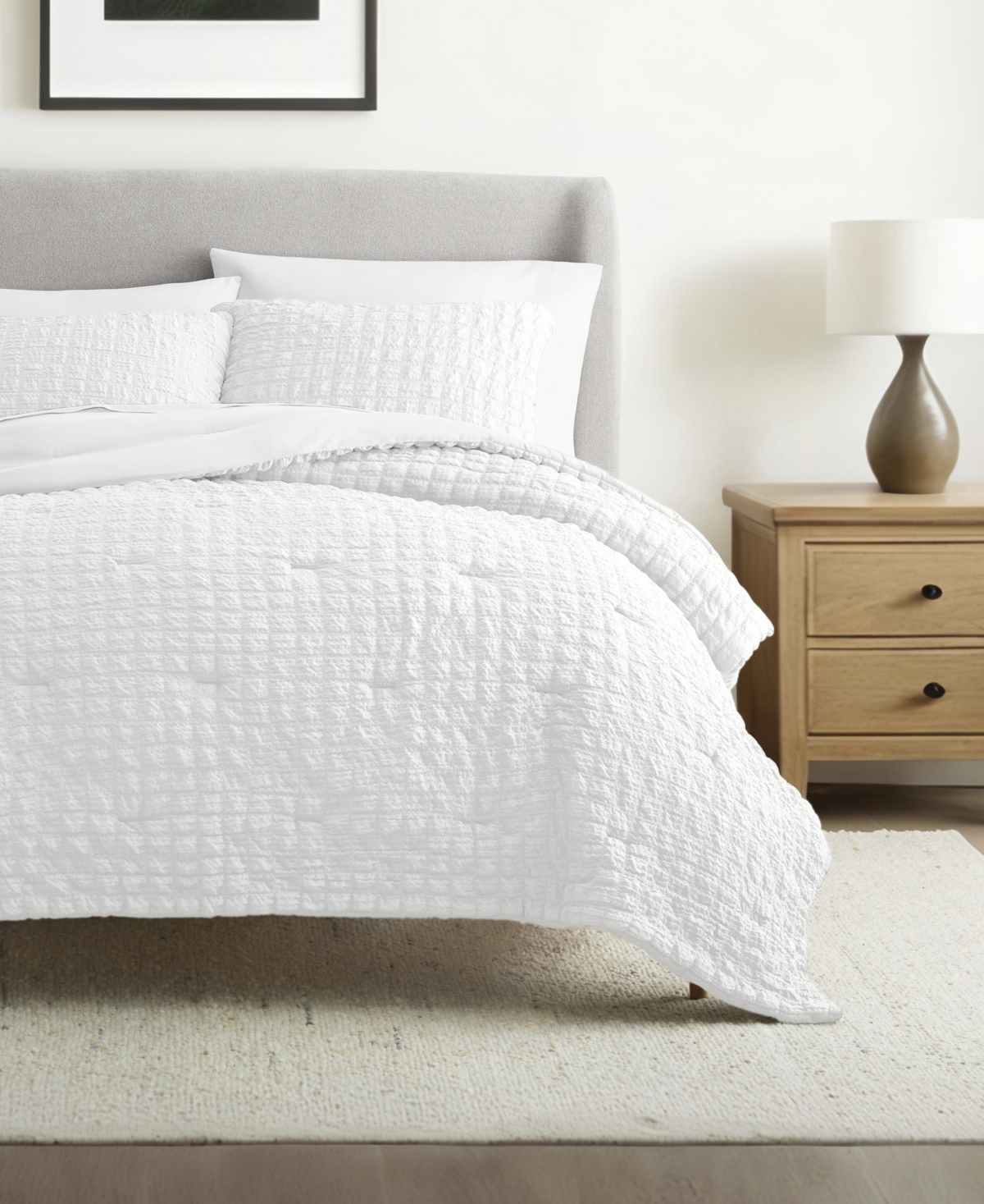 Ienjoy Home Textured Seersucker Box 3-pc. Comforter Set, Twin/twin Xl In White