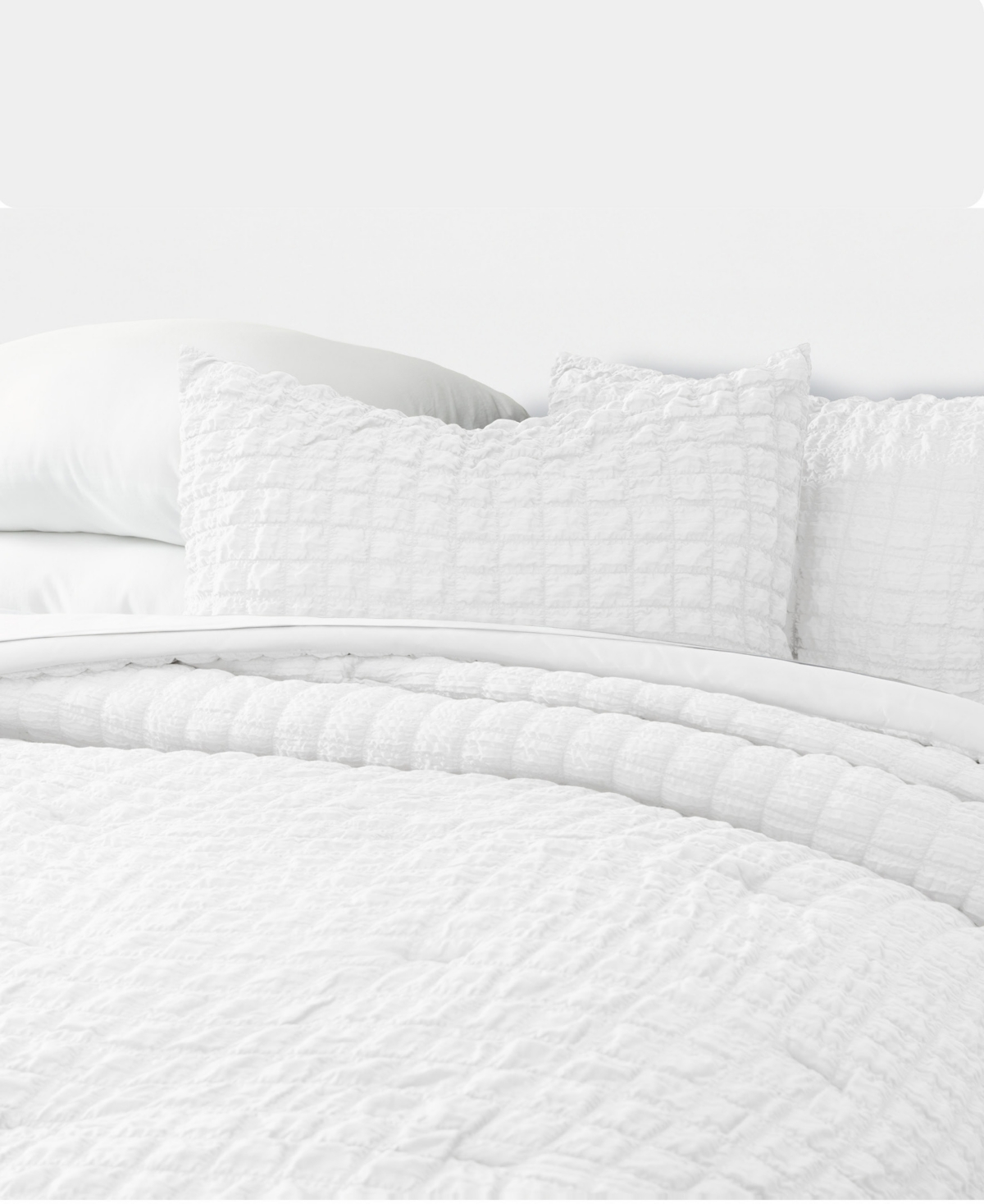 Ienjoy Home Textured Seersucker Box 3-pc. Comforter Set, Full/queen In White