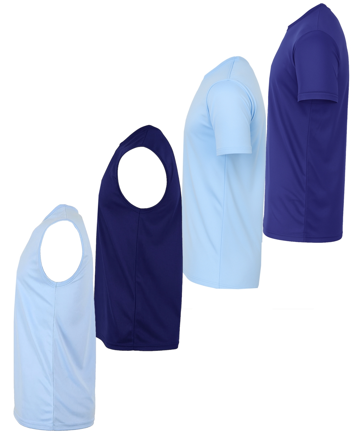 Galaxy By Harvic Men's 4-pack Crewneck Regular Fit T-shirt In Blue