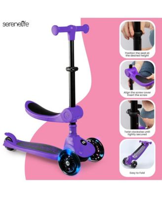 3-Wheel Foldable Kids Scooter - Child Toy Scooter with Built-in LED Wheel Lights, Foldable Seat, and Easy Maneuvering