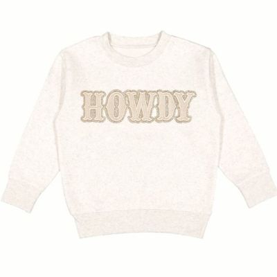 Little and Big Girls Howdy Patch Sweatshirt