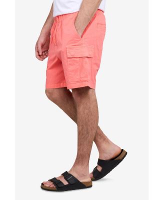 Men's 6 Inches Elastic Pull On Waistband Twill Cargo Shorts