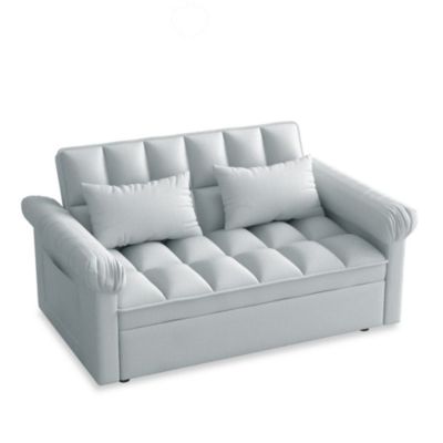 Pull-Out Sleeper Loveseat Sofa, Compact Convertible Couch Bed with Adjustable Backrest & Side Pocket for Small Spaces-Maison Boucle
