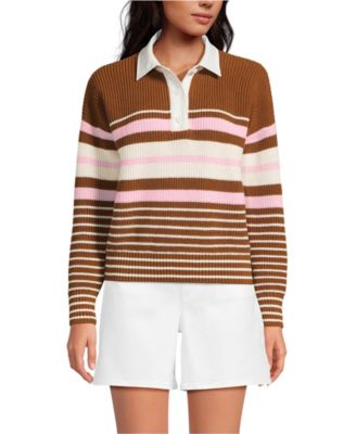 Women's Petite Drifter Rugby with Woven Collar Sweater