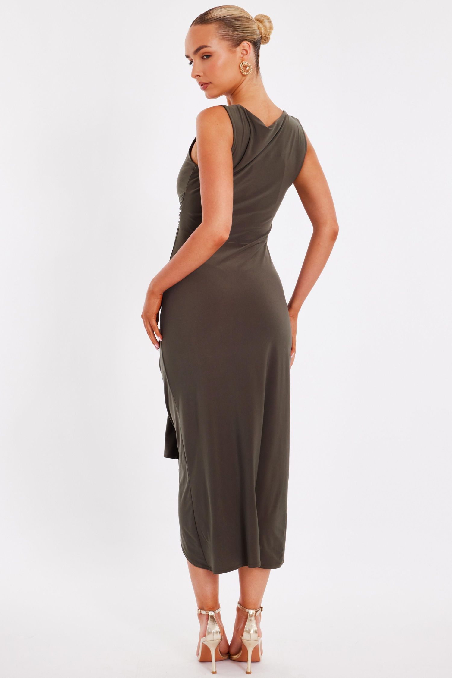 Women's Wrap Bar Midaxi Dress