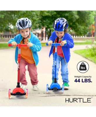 Lightweight and Adjustable Mini Kickboard  Scooter with LED Light Wheel for Kids (Blue)