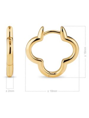Clover Hoop Earrings in Gold Plated Sterling Silver