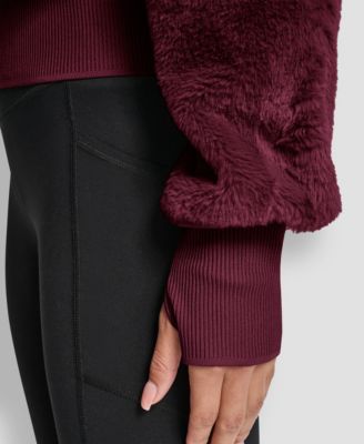 Women's Faux-Fur Zip-Front Bomber Jacket