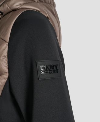 Women's Chevron Quilt Scuba Mix Collar Jacket