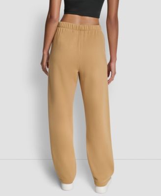 Women's Flocked Logo Boyfriend Open Leg Pants