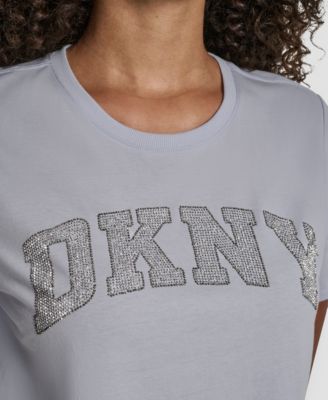 Women's Arched Exploded Rhinestone Crewneck T-Shirt