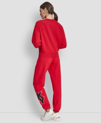 Women's Mixed Metal Stacked Glitter Logo Jogger