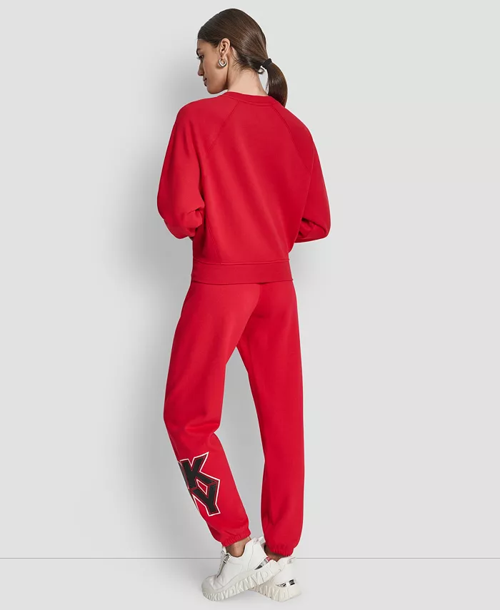 Women's Mixed Metal Stacked Glitter Logo Jogger - thumbnail 3