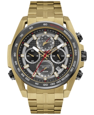 UPC 042429538092 product image for Bulova Men's Chronograph Precisionist Gold-Tone Stainless Steel Bracelet Watch 4 | upcitemdb.com