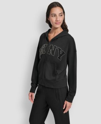 Women's Exploded Rhinestone Varsity Logo Full-Zip Hoodie