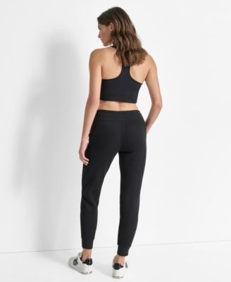 Women's Tonal Logo Patch Rib Trim Side Pockets Jogger