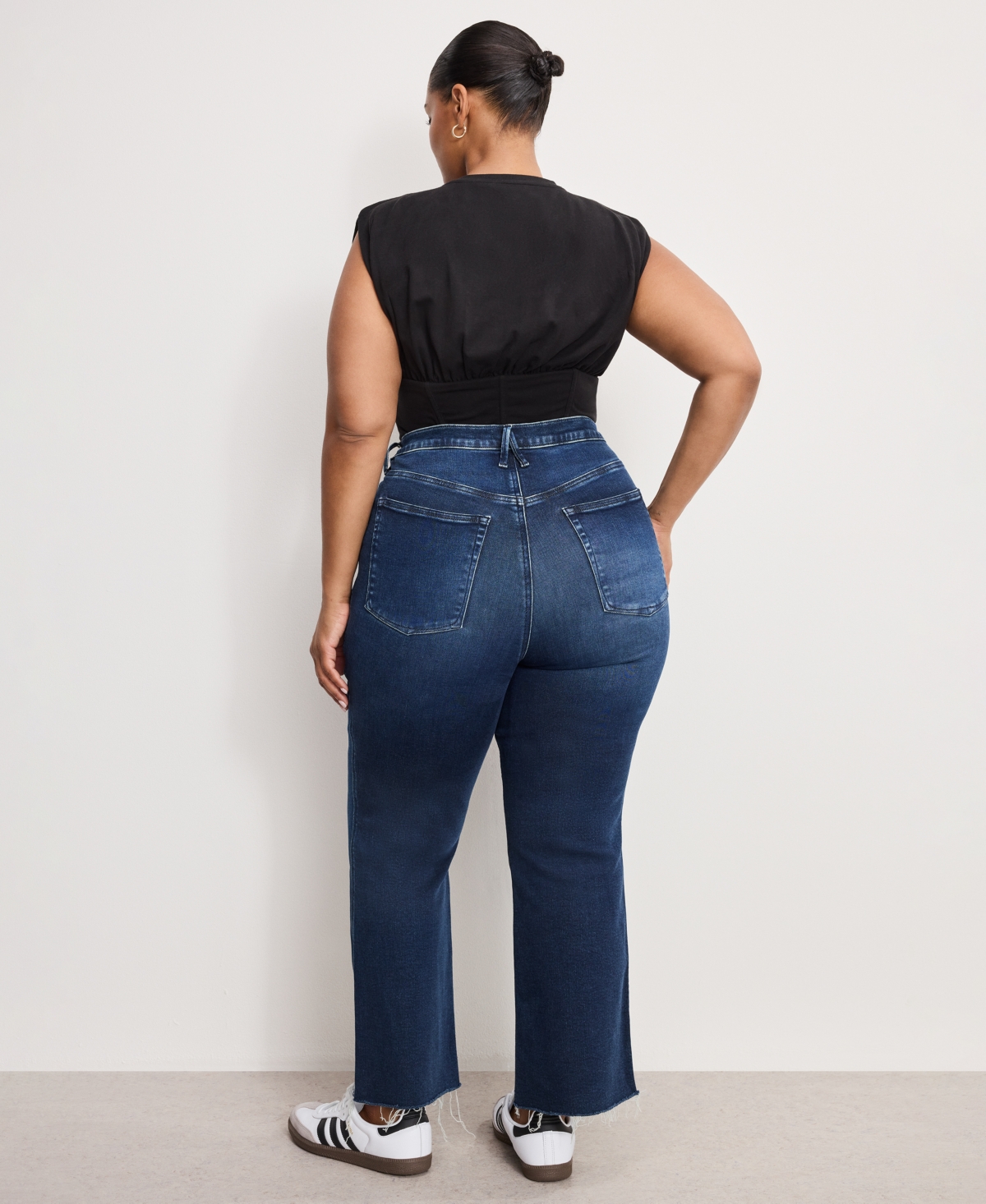 Good American Women's Soft Tech Standard Kick Flare Jeans In Blue