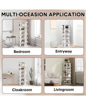 Rotating Shoe Rack Tower, 360&amp;#xB0; Spinning Shoe Organizer Rotating Shelf, Space-Saving Large Capacity Storage Round Carousel,Closet &amp; Bedroom