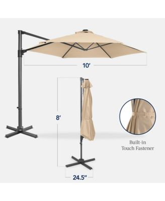 10ft 360° Rotating Cantilever Offset Hanging Patio Umbrella
